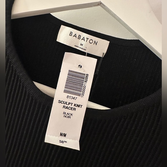 Babaton Black Ribbed Women's Top - Picture 2 of 4